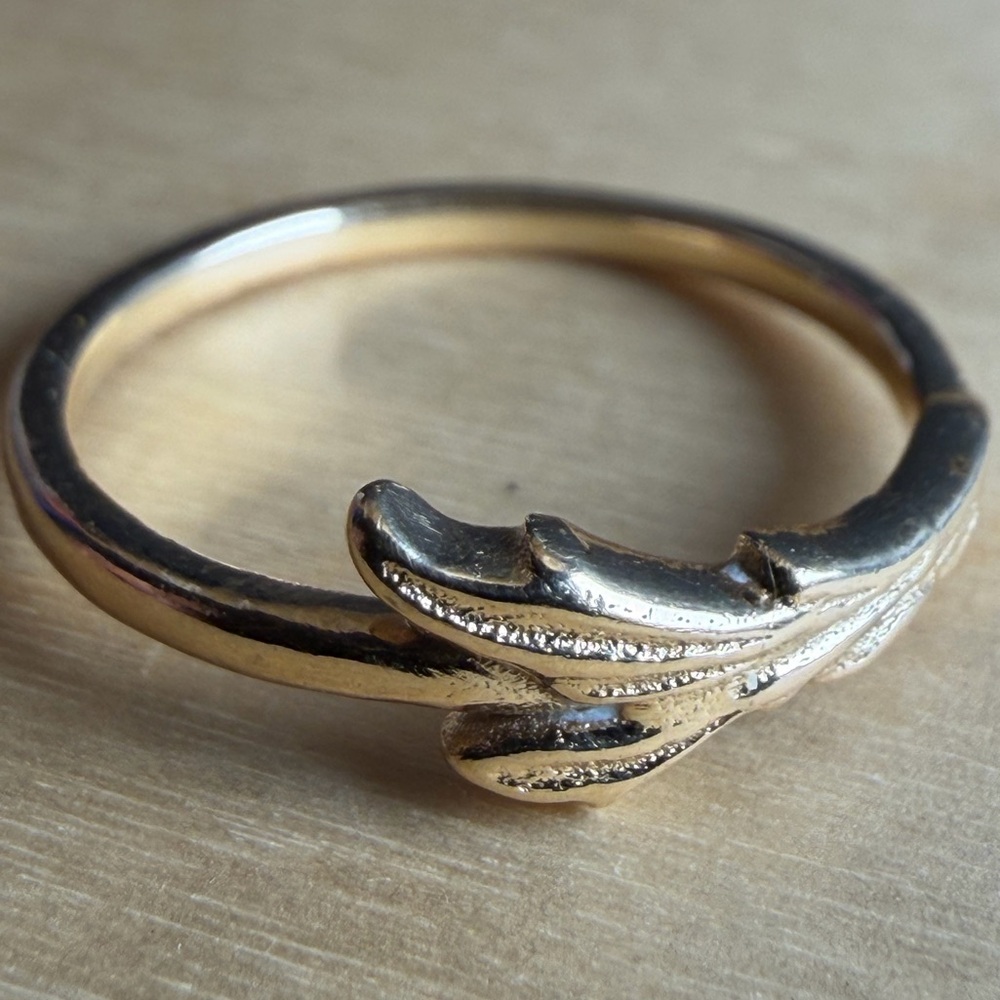 10k Yellow Gold Nature Inspired Twig Branch Ring